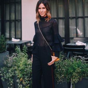 Olivia Palermo Sheer blouse with tiered sleeves